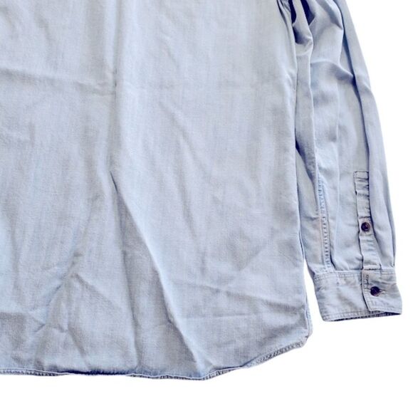 Eddie Bauer Light Denim Button Down Long Sleeve Top Size Small - Picture 6 of 15